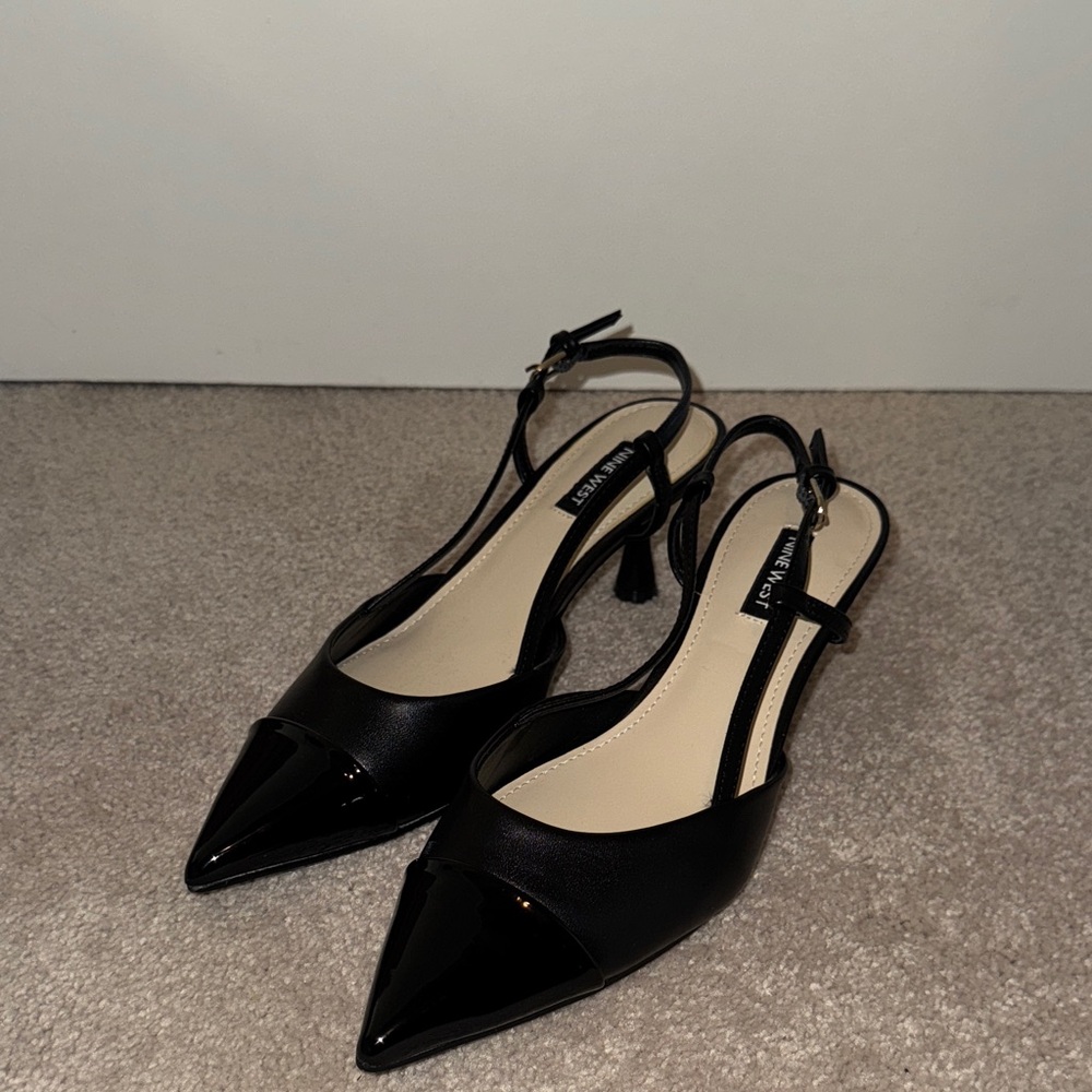 Elegant Black Slingback Heels (Nine West Rizzy Pump)